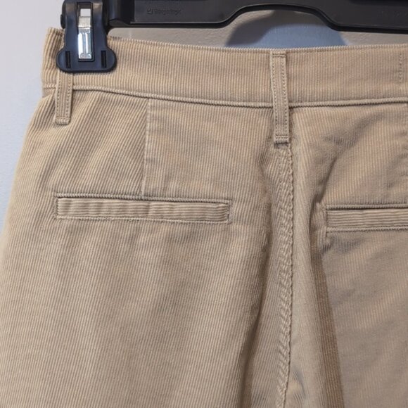 Levis Premium Wide Leg Pleated Crop Corduroy Pants Khaki High Waist Size 25 - Picture 9 of 13